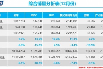 2019年销量跌落至2070万辆2020年会迎来起色吗