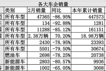 多家车企2月销量暴降最高降93%最难时间或已曩昔