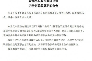高层又离任大潮中的众泰轿车还能抢救一下么